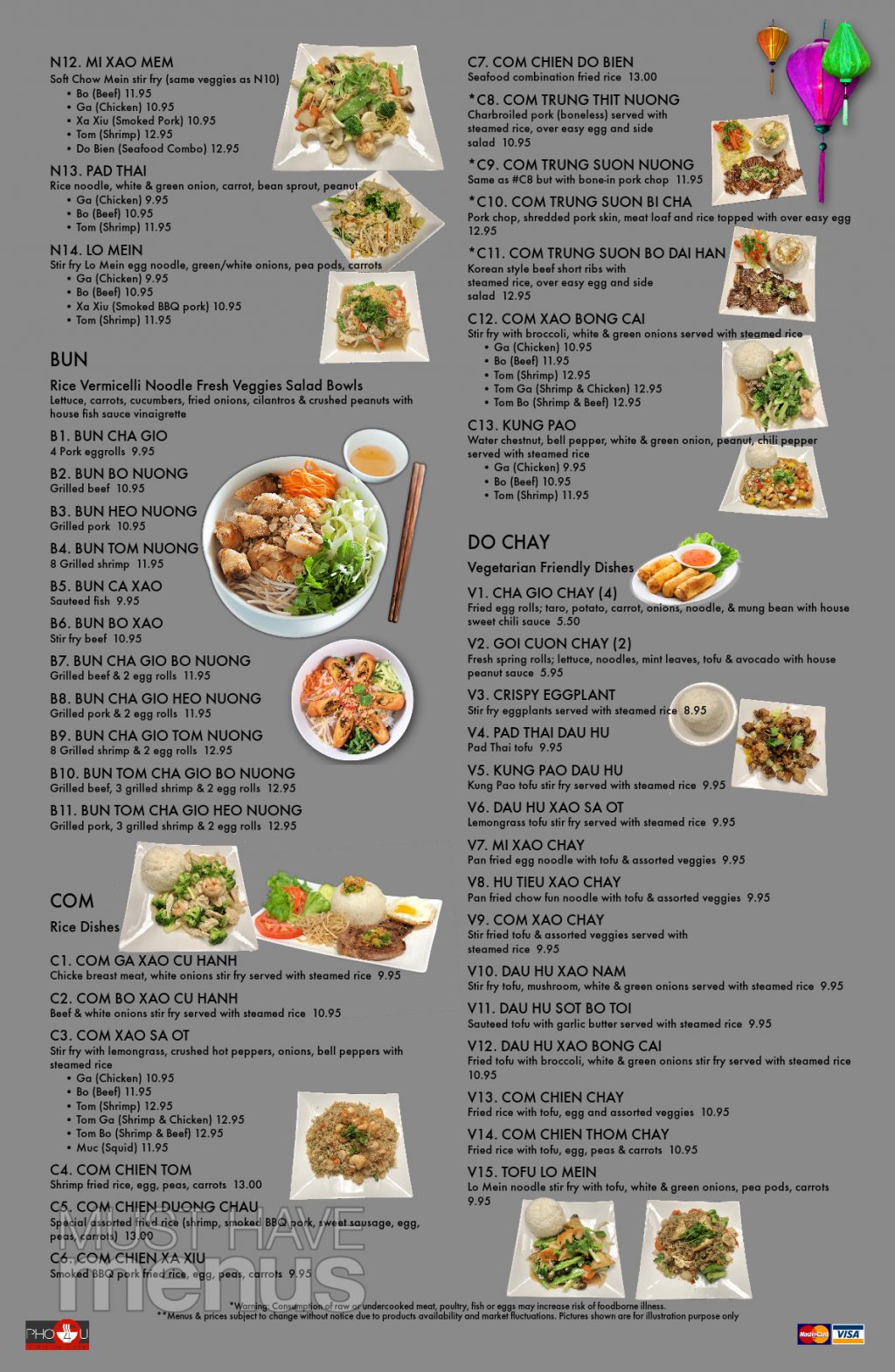 Our Menu - PHO 4 U Vietnamese Cuisine